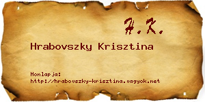 Hrabovszky Krisztina névjegykártya